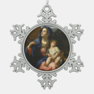 Glory To Jesus And Mary Snowflake Pewter Christmas Ornament
