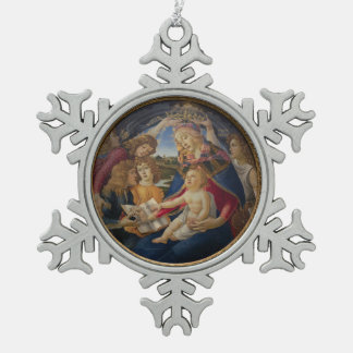 Glory To Jesus And Mary Snowflake Pewter Christmas Ornament