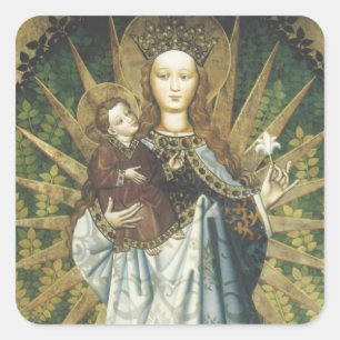 Glory to Jesus and Mary Square Sticker