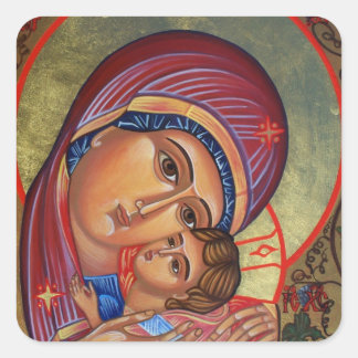 Glory to Jesus and Mary Square Sticker