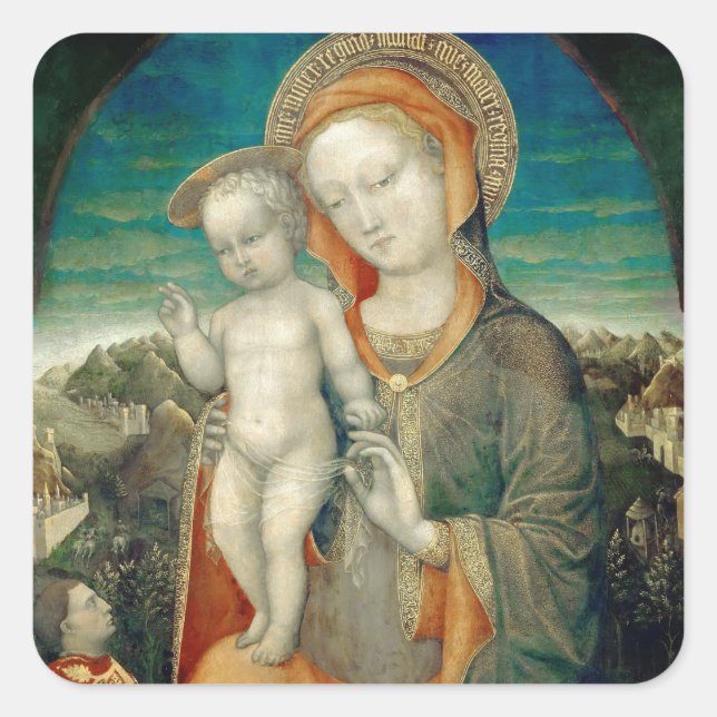 Glory to Jesus and Mary Square Sticker (Front)