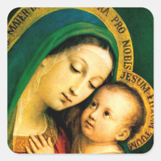 Glory to Jesus and Mary Square Sticker
