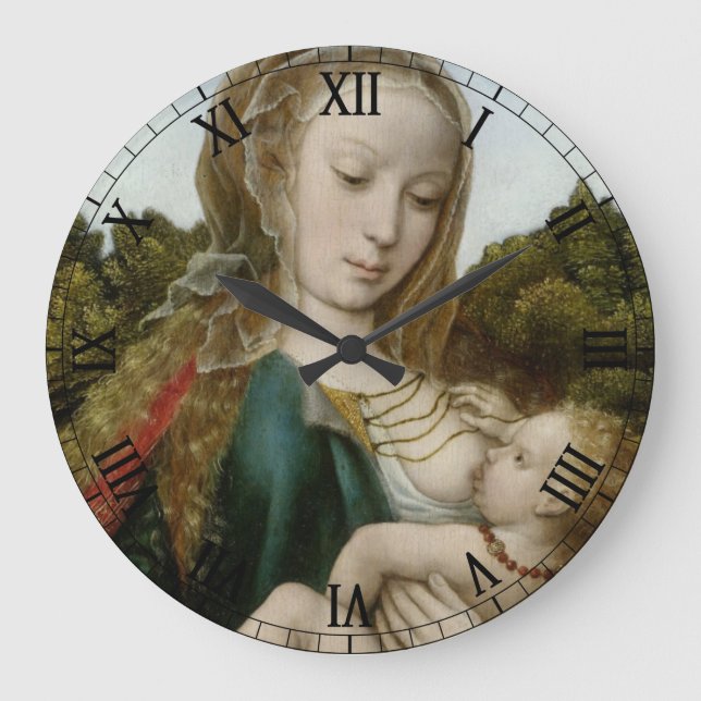 Glory to Jesus and Mary Square Wall Clock (Front)