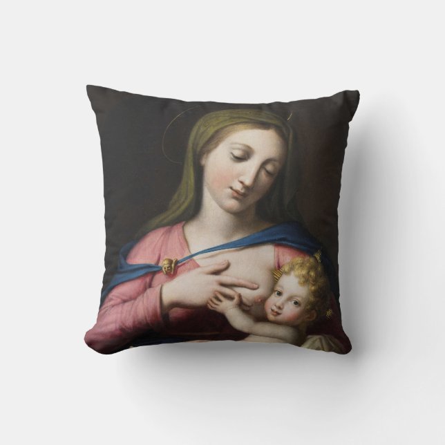 Glory to Jesus and Mary  Throw Pillow (Front)