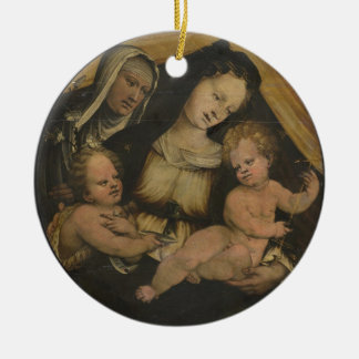GLORY TO JESUS AND THE BLESSED VIRGIN MARY CERAMIC TREE DECORATION