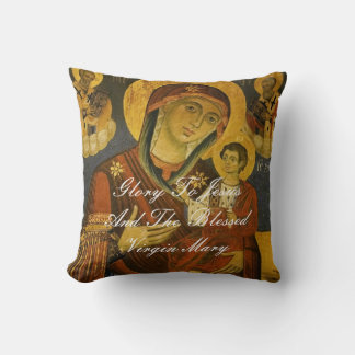 Glory To Jesus and the Blessed Virgin Mary Cushion