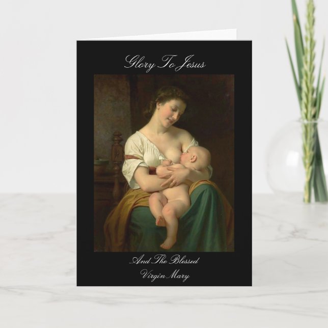 GLORY TO JESUS AND THE BLESSED VIRGIN MARY HOLIDAY CARD (Front)