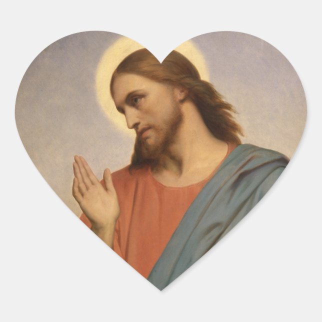 GLORY TO JESUS CHRIST HEART STICKER (Front)