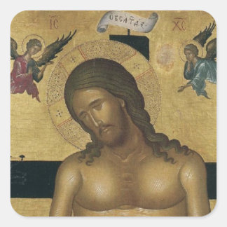 GLORY TO JESUS CHRIST SQUARE STICKER