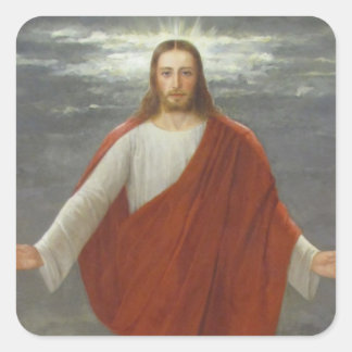 Glory to Jesus Christ Square Sticker