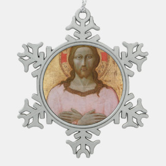 Glory To Jesus Snowflake Pewter Christmas Ornament