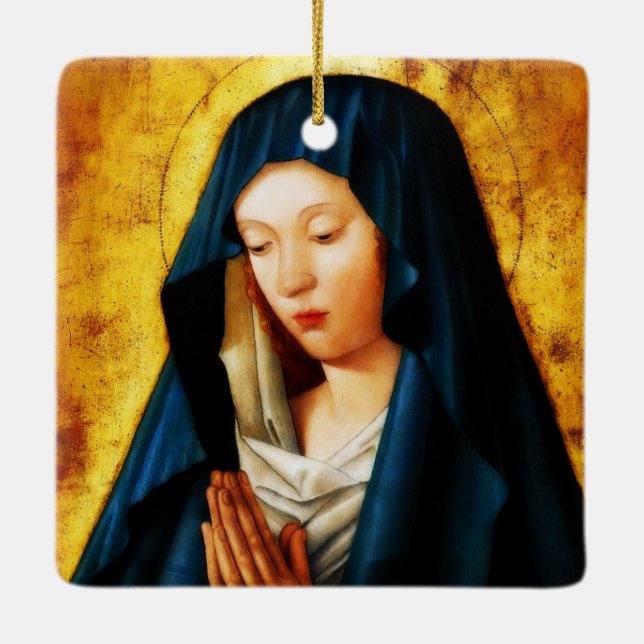 Glory To Mary Ceramic Ornament (Back)