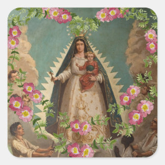 glory to our lady of charity square sticker