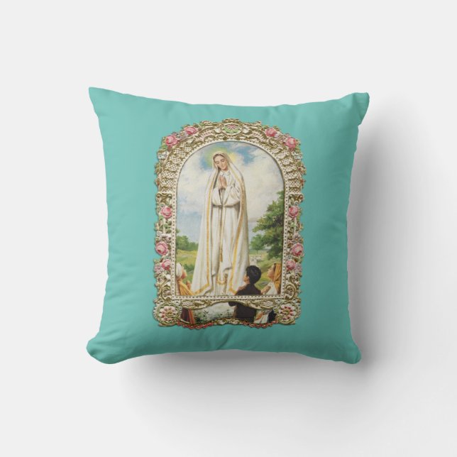 glory to our lady of fatima throw pillow (Front)