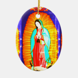 Glory To Our Lady Of Guadalupe Ceramic Ornament