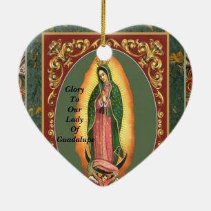 GLORY TO OUR LADY OF GUADALUPE CERAMIC TREE DECORATION