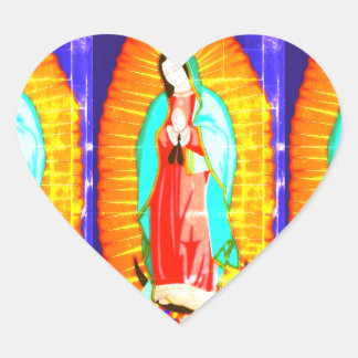 Glory To Our Lady Of Guadalupe Heart Sticker
