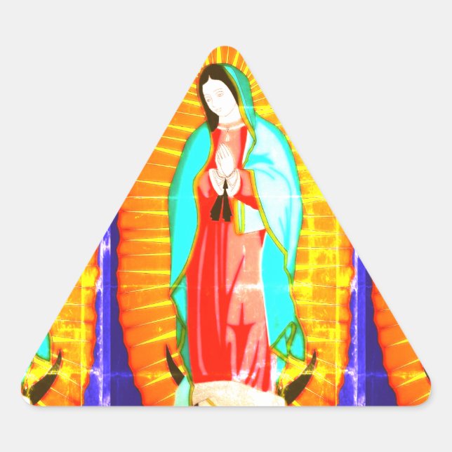 Glory To Our Lady Of Guadalupe    Triangle Sticker (Front)
