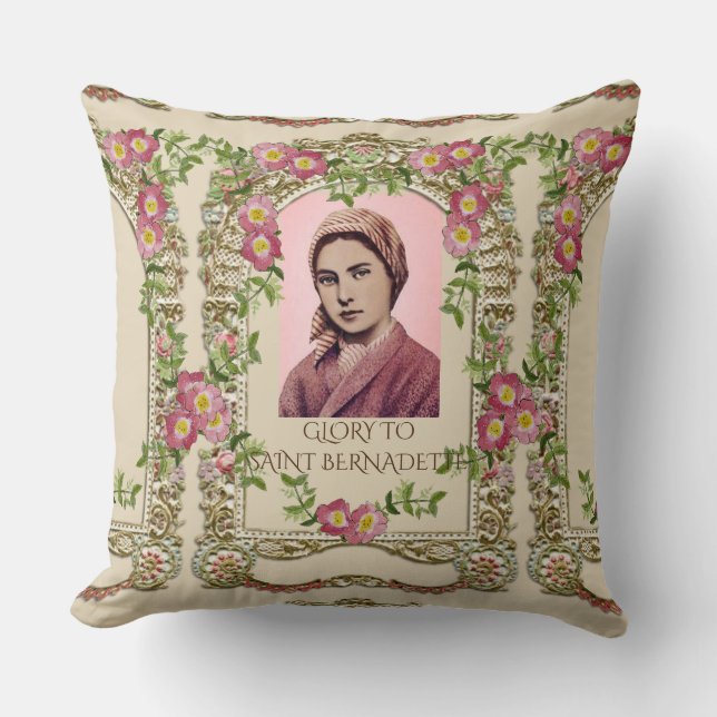 GLORY TO SAINT BERNADETTE CUSHION (Front)