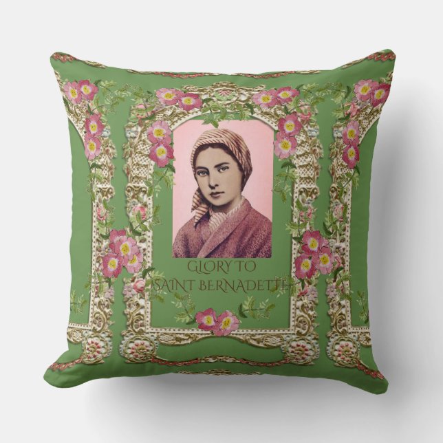 GLORY TO SAINT BERNADETTE CUSHION (Front)