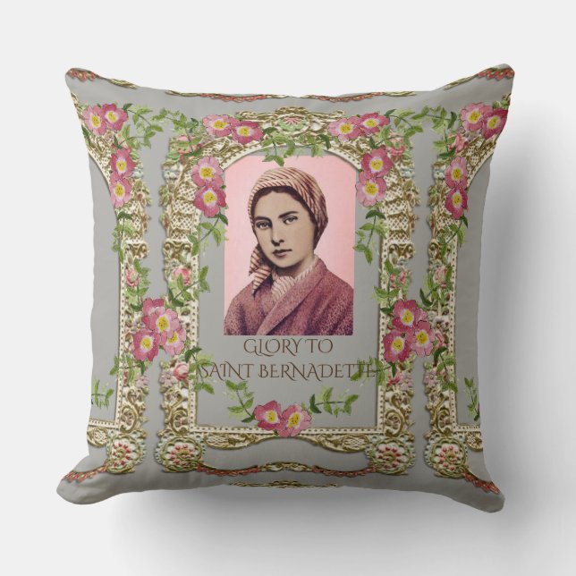 GLORY TO SAINT BERNADETTE CUSHION (Front)