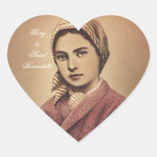 Glory to Saint Bernadette Heart Sticker