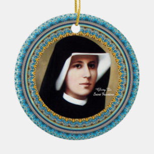 Glory To Saint Faustina Ceramic Tree Decoration