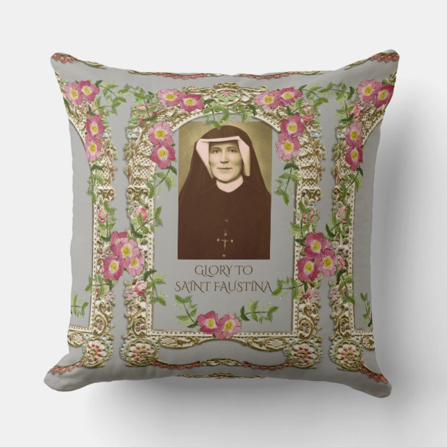 GLORY TO SAINT FAUSTINA CUSHION (Front)