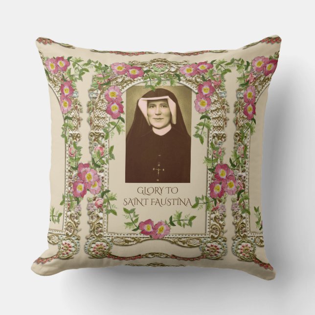 GLORY TO SAINT FAUSTINA CUSHION (Front)