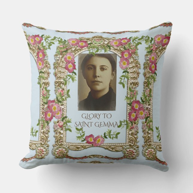 GLORY TO SAINT GEMMA GALGANI CUSHION (Front)