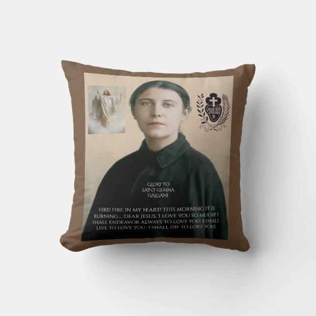 GLORY TO SAINT GEMMA GALGANI CUSHION (Front)