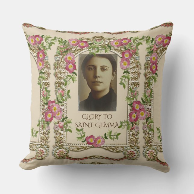 GLORY TO SAINT GEMMA GALGANI CUSHION (Front)