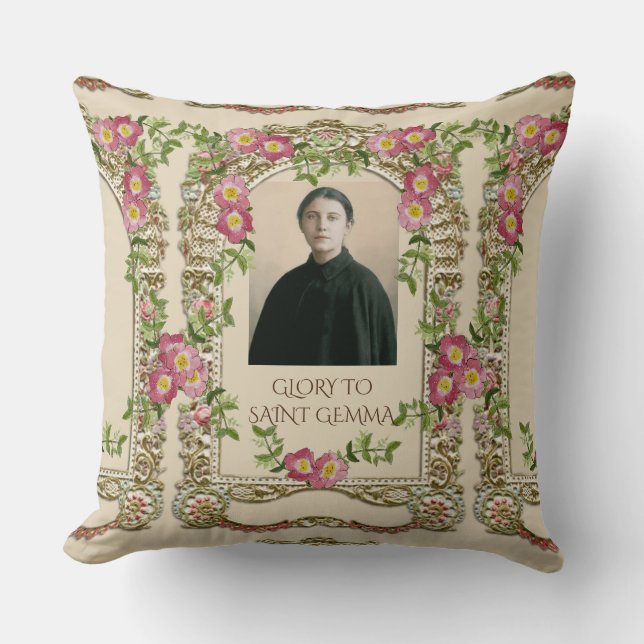 GLORY TO SAINT GEMMA GALGANI CUSHION (Front)