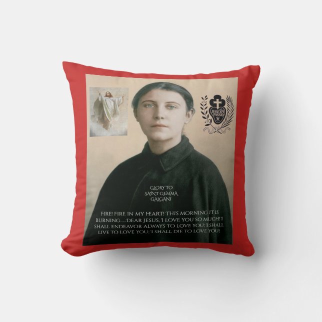 GLORY TO SAINT GEMMA GALGANI CUSHION (Front)
