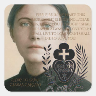 GLORY TO SAINT GEMMA SQUARE STICKER