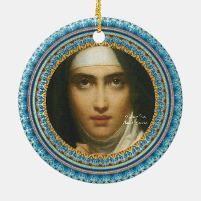 Glory To Saint Teresa Ceramic Tree Decoration (Back)