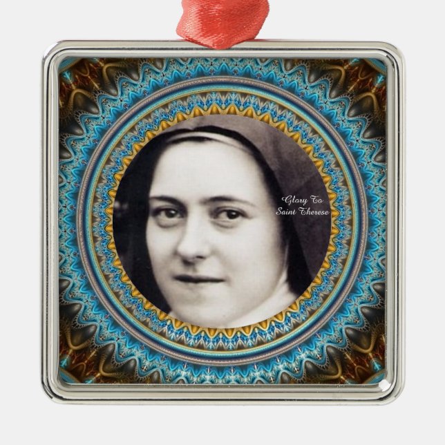 Glory To Saint Therese Metal Tree Decoration (Front)