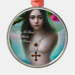 glory to saint therese of lisieux metal tree decoration