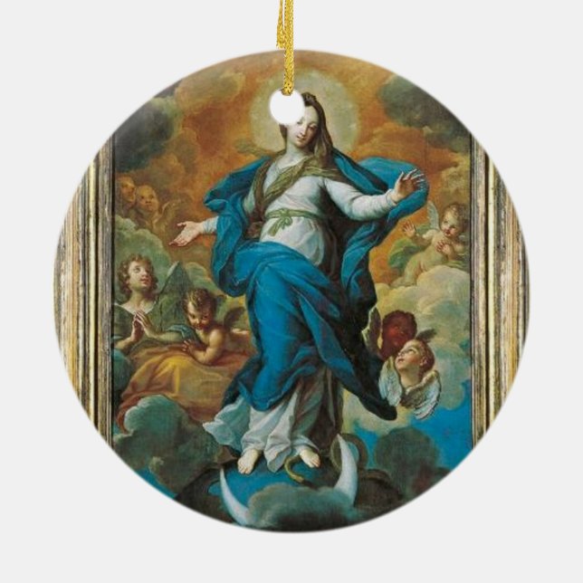 Glory to the Annunciation Ceramic Tree Decoration (Back)