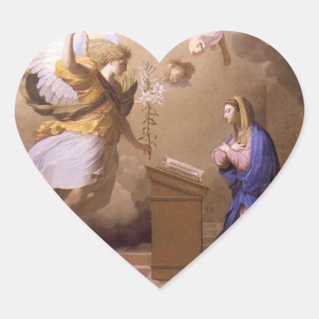 GLORY TO THE ANNUNCIATION HEART STICKER (Front)