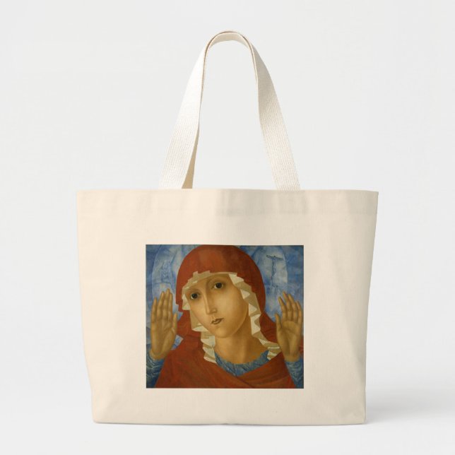 GLORY TO THE BLESSED VIRGIN MARY LARGE TOTE BAG (Front)