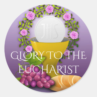 GLORY TO THE EUCHARIST CLASSIC ROUND STICKER