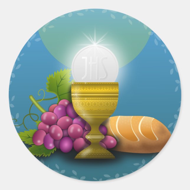 GLORY TO THE EUCHARIST CLASSIC ROUND STICKER (Front)