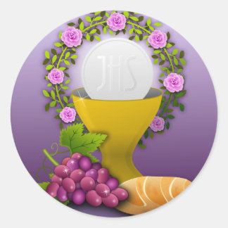 GLORY TO THE EUCHARIST CLASSIC ROUND STICKER