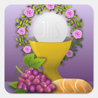 GLORY TO THE EUCHARIST SQUARE STICKER