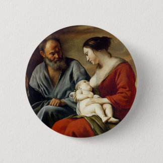 GLORY TO THE HOLY FAMILY 6 CM ROUND BADGE