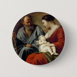 GLORY TO THE HOLY FAMILY 6 CM ROUND BADGE