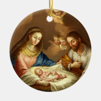 GLORY TO THE HOLY FAMILY CERAMIC TREE DECORATION