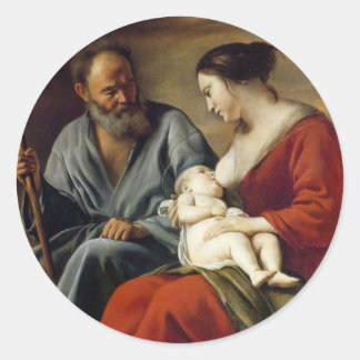 GLORY TO THE HOLY FAMILY CLASSIC ROUND STICKER