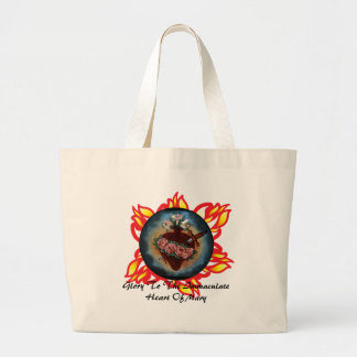 Glory To The Immaculate Heart Of Mary Large Tote Bag